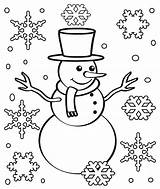 Snowflake Snowman Tree sketch template
