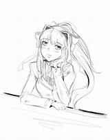 Doki Literature Club Coloring Monika Search Pages Again Bar Case Looking Don Print Use Find sketch template