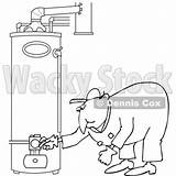 Heater Bending Worker Checking Djart Royalty Clipart Illustration Vector Water Man Over sketch template