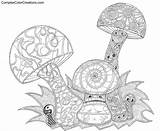 Coloring Pages Designs Printable Cool Adult Mushrooms Colouring Print Trippy Kids Geometric Mandala Book Mermaid Color Mushroom Books Adults Drawings sketch template