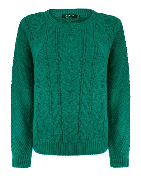 Ladies Women Knitted Long Sleeve Cable Knit Jumper Baggy
