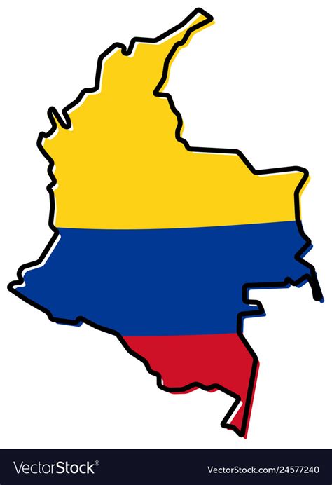 simplified map  colombia outline  slightly vector image