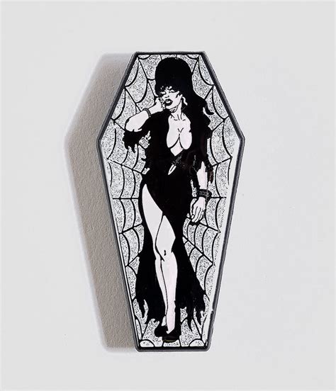 silver glitter elvira coffin enamel pin 12 unique vintage halloween collection 2017