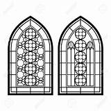 Gothic Gotico Finestre Gotisches Annata Strutture Gotiche Cornici Casement Vetrate Matc sketch template