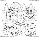 Family Coloring Illustration Bear Outline Outside Royalty Clip Bannykh Alex Regarding Notes sketch template