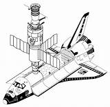 Shuttle Aerospaceguide Rocket Salyut Docked sketch template