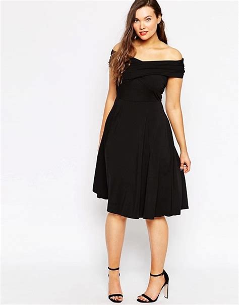asos czarna sukienka midi klasyczna casual bawelna xl  suknie  sukienki szafapl