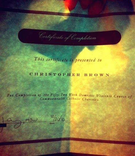 Pic Of The Day Chris Brown’s “certificate Of Completion