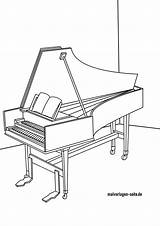 Cembalo Malvorlage Musikinstrument Instrumentos Musicales Colorear sketch template