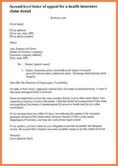 insurance appeal letter mple denial letterg file medical claim template