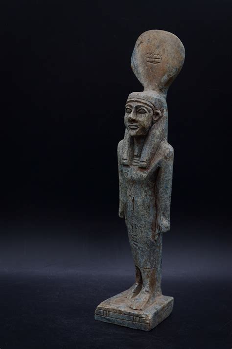 vintage egyptian goddess hathor statue antique art hand carved etsy
