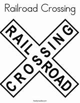Coloring Crossing Railroad Sign Print Ll sketch template