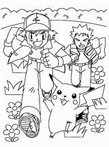 Pokemon Pages Colouring Pikachu Friends Coloring Ash sketch template
