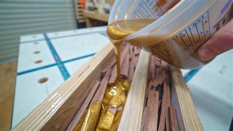 scrap wood gold  black epoxy resin pool cue