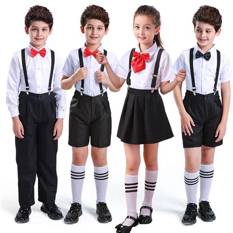 children school uniform dance performance costumes boys girls dress choir host party clothing