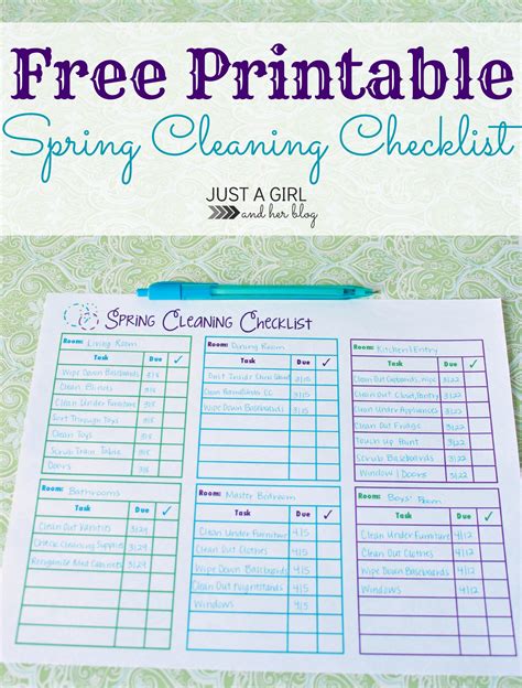 spring cleaning checklist  printable mom  real