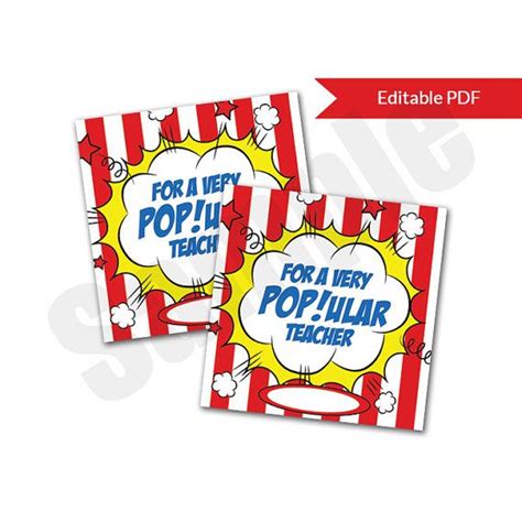 red  yellow popcorn pop  stickers   words