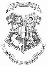 Potter Harry Hogwarts Coloring Pages Logo Adults Crest Sign Symbol Books Wizardry Witchcraft Emblem Seal Flag School sketch template