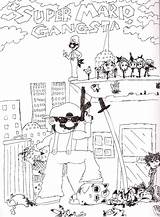 Gangsta Mario Super Deviantart sketch template