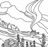 Wildflowers Mountains Zoomen sketch template
