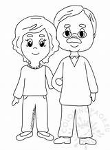 Grandparents Coloring Nana Coloringpage sketch template