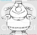 Plump Gym Woman Happy Outlined Coloring Clipart Vector Cartoon Thoman Cory sketch template