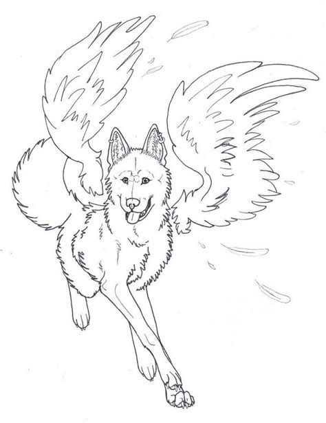 winged wolf coloring pages coloring home