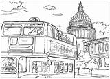 London Colouring Coloring Pages Sight Seeing Sightseeing Sights Printable Bridge Kleurplaat Tower Print Engeland Bus Cathedral St Adult Paul Attractions sketch template