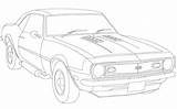 Camaro 1969 Drawing Coloring Pages Draw Car Silhouette Chevy Drawings Colouring Chevrolet Race Firebird Paintingvalley Old Engine sketch template