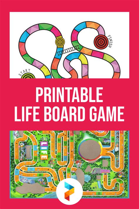 printable game  life board template printable templates