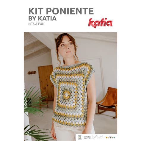 poniente crochet granny stitch blouse kit by katia kit