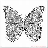 Mandala Schmetterling sketch template