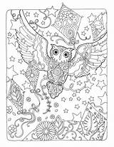 Coloring Pages Creative Haven Printable Choose Board Color Owls Flower Adult sketch template