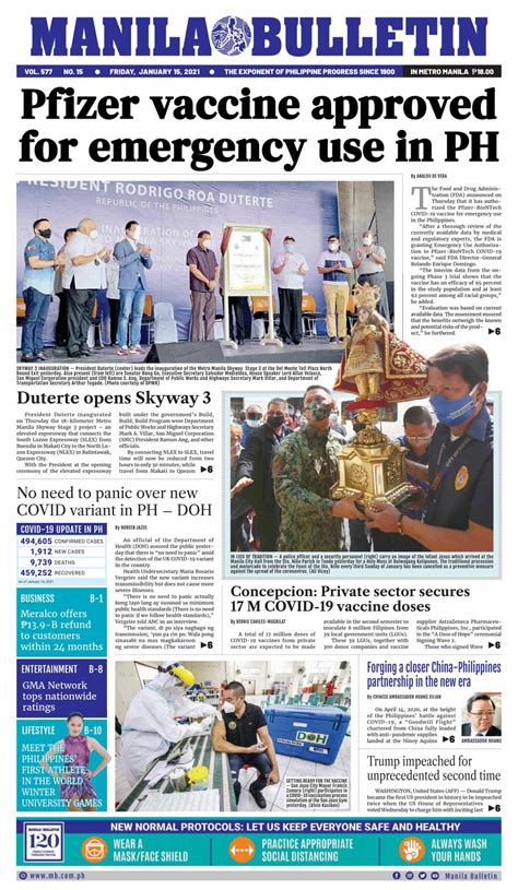 manila bulletin january   newspaper   digital subscription