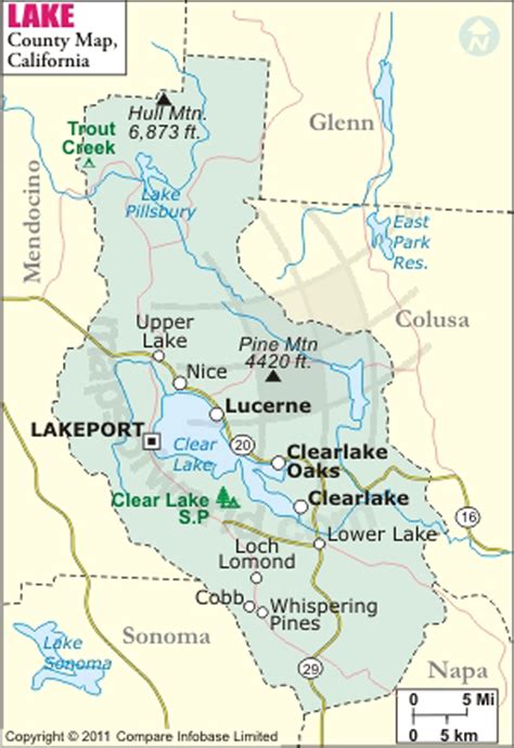 lake county map map  lake county california
