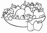 Fruit Coloring Pages Bowl Printable Kids sketch template