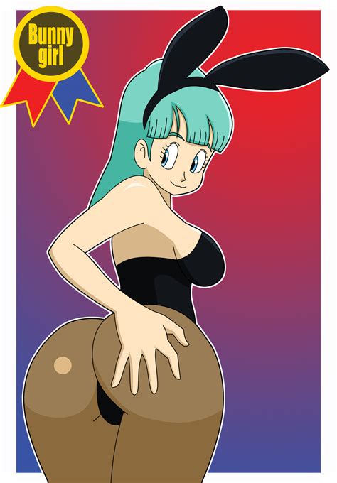 xbooru ass blackangel014 artist blue eyes blue hair breasts bulma bunnysuit dragon ball