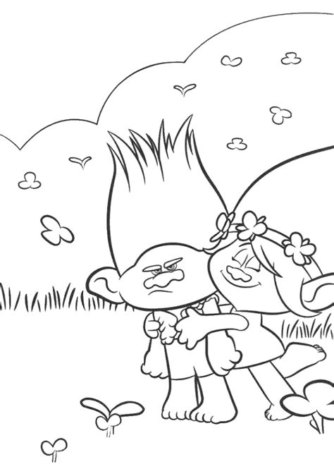 trolls holiday  coloring pages