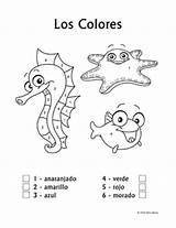 Spanish Color Worksheets Coloring Number Colors Pages Colores Los Printables Grade Subject Kindergarten sketch template