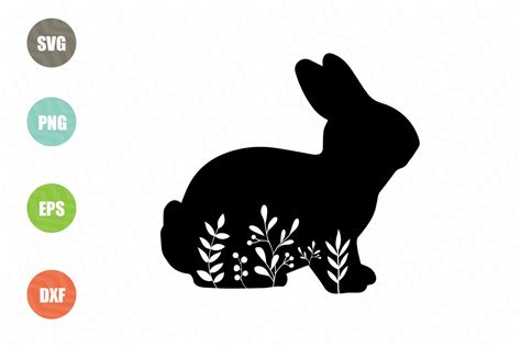 bunny silhouette graphic  logotrain creative fabrica