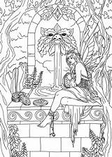 Coloring Fenech Pages Selina Fairy Adult Colouring Fantasy Well Stress Anti Wishing Dragon Elves Mythical Selena Elf Pixie Nymph Fae sketch template