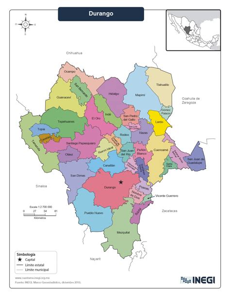 mapa del estado de durango  municipios mapas  descargar
