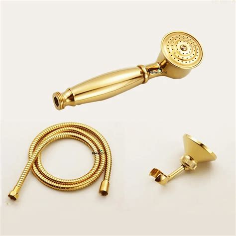 brass pvd ti golden telephone hand held shower head antique gold copper hand held sprayer water