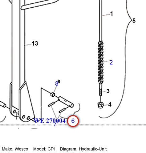 wesco pallet jack control handle handle axle