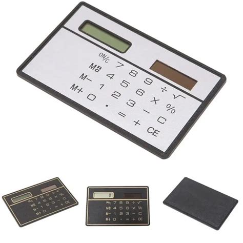 solar powered  digit calculator mini credit card size portable handheld calculator math tool