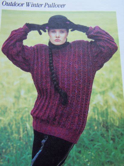 Usa 1 Cent Sandh Ladys Big Bulky Pullover Sweater Vintage Knitting Pattern