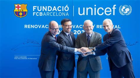 fc barcelona  unicef renew  strengthen  alliance youtube