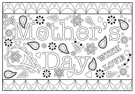 colouring mothers day card  printable template