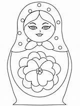 Doll Russian Matryoshka Dolls Drawing Nesting Coloring Pages Color Template Templates Printable Outline Stencil Coloriage Matrioska Arms Coat Vector Diy sketch template