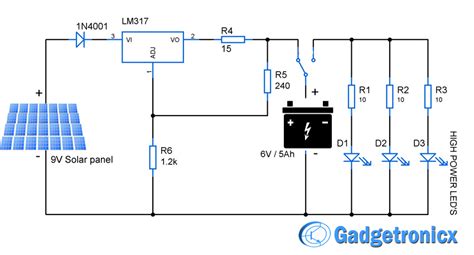 solar powered led light circuit gadgetronicx